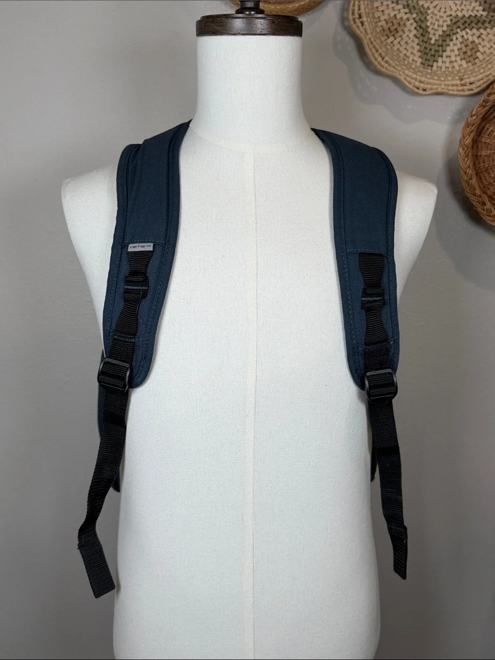 Carhartt 28L Dual-Compartment Backpack Navy Blue Large Travel Bag